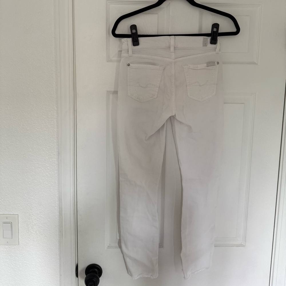 7 For All Mankind Guinevere Ankle Jeans – White, Size 26